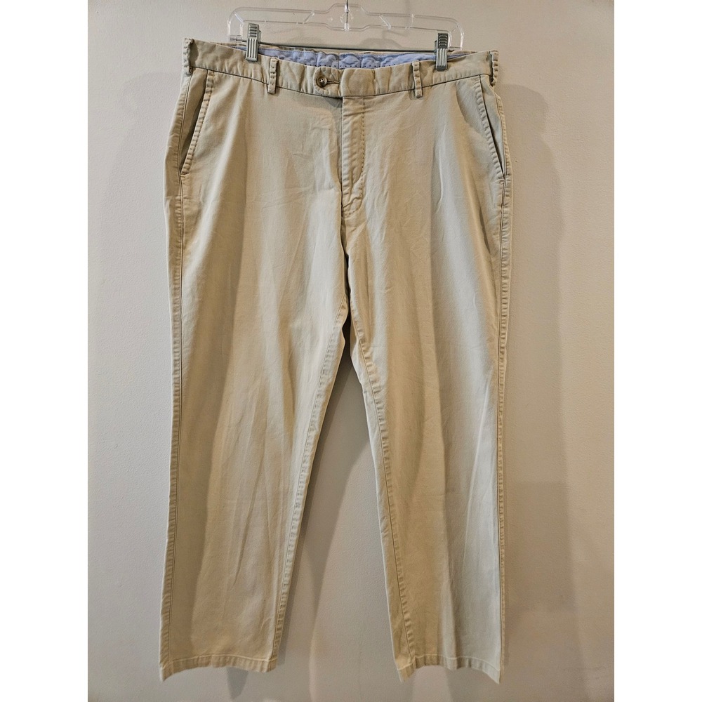 Peter Millar Mens Khaki Tan Pima Cotton Stretch Chino Pants Size 38 Straight Leg
